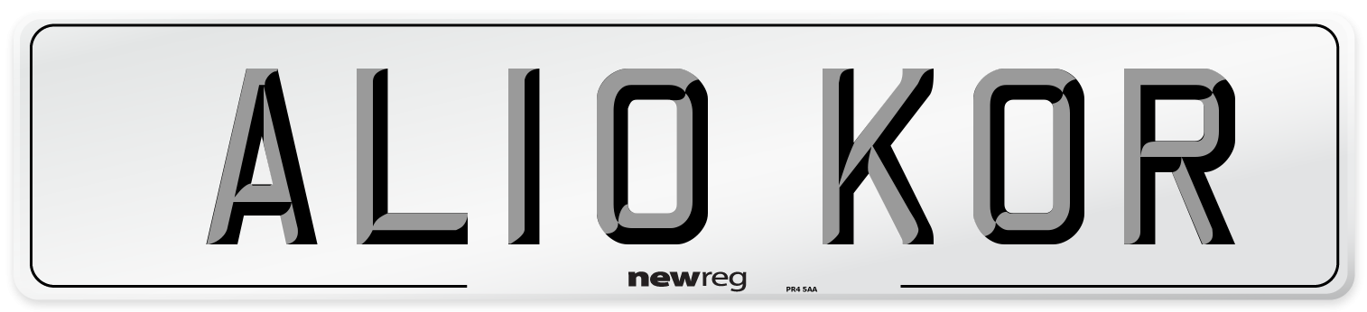 AL10 KOR Number Plate from New Reg